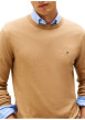 Thumbnail Pull en coton camel uni avec un col rond et des manches longues - Image 4