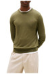 Thumbnail Pull en coton kaki uni avec un col rond et des manches longues - Image 2