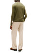 Thumbnail Pull en coton kaki uni avec un col rond et des manches longues - Image 3