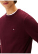 Thumbnail Pull en coton bordeaux uni avec un col rond et des manches longues - Image 4