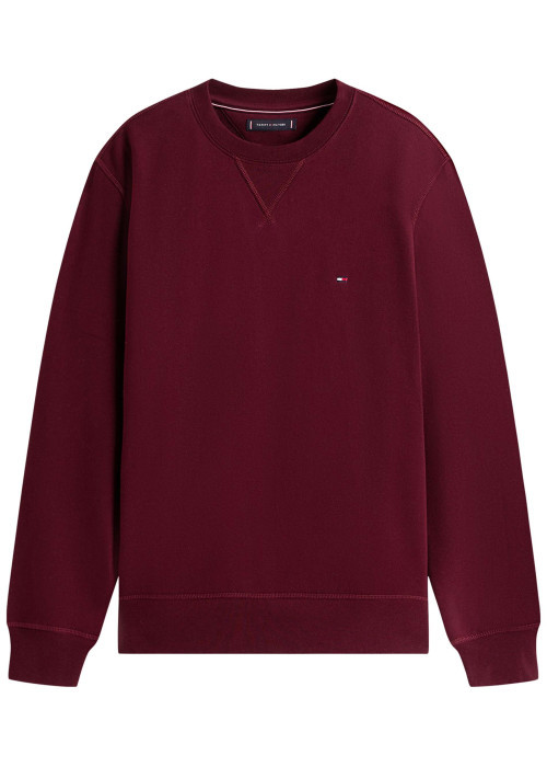 Sweat bordeaux uni avec un col rond et des manches longues
