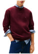 Thumbnail Sweat bordeaux uni avec un col rond et des manches longues - Image 2