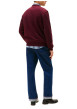 Thumbnail Sweat bordeaux uni avec un col rond et des manches longues - Image 3