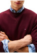 Thumbnail Sweat bordeaux uni avec un col rond et des manches longues - Image 4