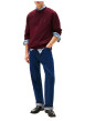 Thumbnail Sweat bordeaux uni avec un col rond et des manches longues - Image 5