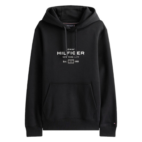 Sweat noir motif fantaisie pourvu d'un col à...
