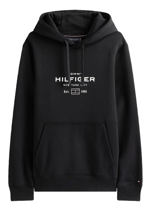 Sweat Tommy Hilfiger avec manches longues et col à capuche noir