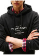Thumbnail Sweat noir motif fantaisie pourvu d'un col à capuche avec cordons de serrage - Image 4