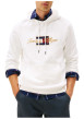 Thumbnail Sweat en coton blanc fantaisie pourvu d'un col à capuche avec cordons de serrage - Image 2