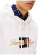 Thumbnail Sweat en coton blanc fantaisie pourvu d'un col à capuche avec cordons de serrage - Image 4