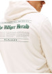 Thumbnail Sweat en coton écru orné d'inscriptions avec un col à capuche - Image 4