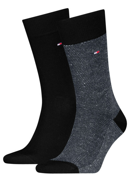Lot de 2 paires de chaussettes en coton mélangé noires coupe haute