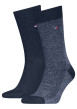 Thumbnail Lot de 2 paires de chaussettes en coton mélangé marine coupe haute