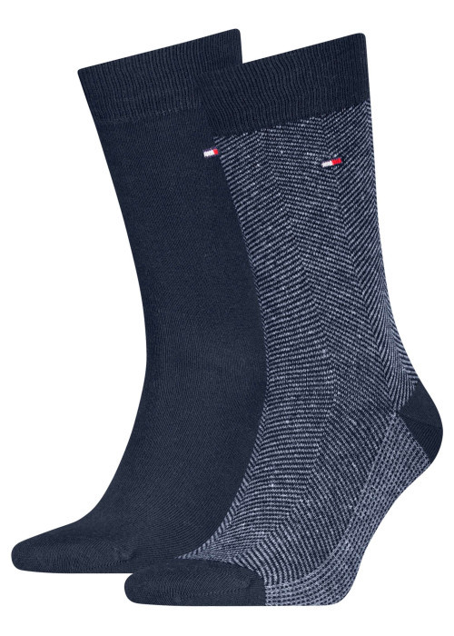 Lot de 2 paires de chaussettes en coton mélangé marine coupe haute