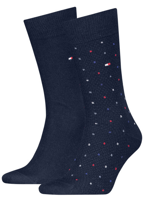 Lot de 2 paires de chaussettes en coton mélangé marine coupe haute