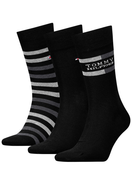 Lot de 3 paires de chaussettes noires fantaisie coupe haute