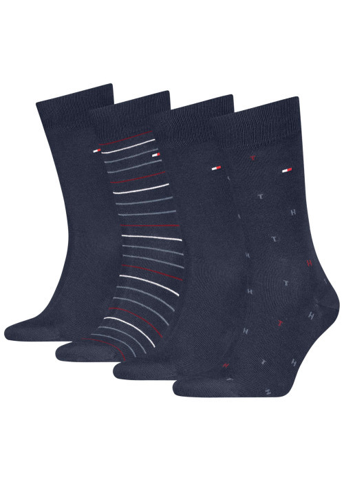 Lot de 4 paires de chaussettes marine fantaisie coupe haute
