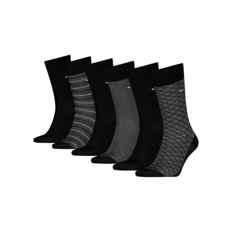 Lot de 6 paires de chaussettes noires fantaisie...