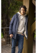 Thumbnail Jean Denton en coton indigo coupe droite avec un patch de la marque à l'arrière - Image 2
