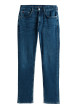 Thumbnail Jean Denton en coton indigo coupe droite avec un patch de la marque à l'arrière - Image 3