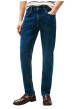 Thumbnail Jean Denton en coton indigo coupe droite avec un patch de la marque à l'arrière - Image 4