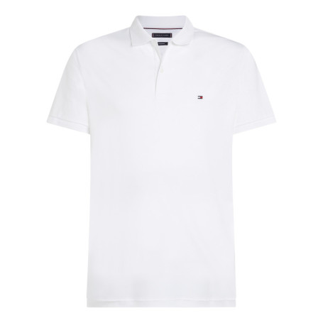 Polo en coton blanc avec un col à rabats et des...