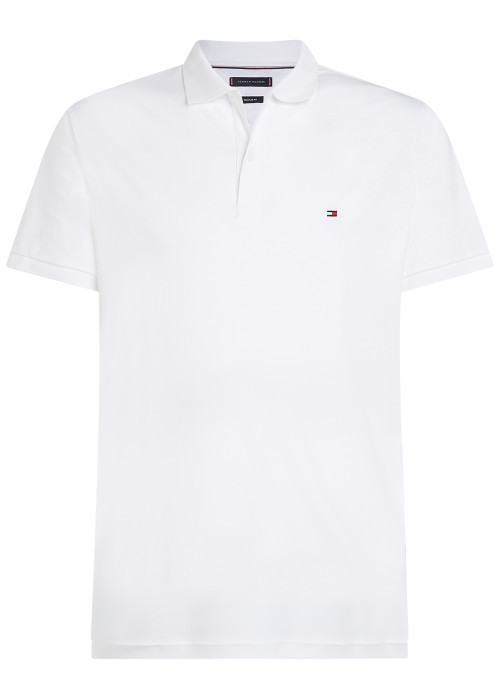 Polo en coton blanc avec un col à rabats et des manches courtes