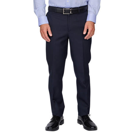 Pantalon chino en laine mélangée bleu marine...
