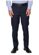 Thumbnail Pantalon chino en laine mélangée bleu marine uni à coupe regular fit