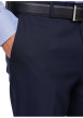 Thumbnail Pantalon chino en laine mélangée bleu marine uni à coupe regular fit - Image 3