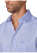 Thumbnail Chemise en coton bleue à minis motifs rectilignes et à coupe regular fit - Image 3