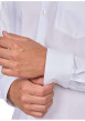 Thumbnail Chemise en coton piqué blanche unie à coupe regular fit et col américain - Image 4