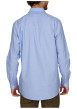 Thumbnail Chemise en coton piqué bleue ciel unie à coupe regular fit et col américain - Image 2