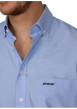 Thumbnail Chemise en coton piqué bleue ciel unie à coupe regular fit et col américain - Image 3