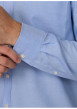 Thumbnail Chemise en coton piqué bleue ciel unie à coupe regular fit et col américain - Image 4