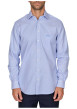 Thumbnail Chemise en coton bleue ciel rayée à coupe regular fit avec une poche