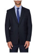 Thumbnail Veste de costume en laine mélangée bleue marine unie à coupe ajustée - Image 3