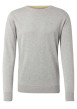 Thumbnail Pull en coton gris avec logo brodé poitrine un col rond et une coupe droite