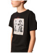 Thumbnail T-shirt en coton noir imprimé avec un col rond et des manches courtes - Image 3