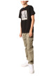 Thumbnail T-shirt en coton noir imprimé avec un col rond et des manches courtes - Image 4