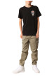 Thumbnail T-shirt en coton noir imprimé avec un col rond et des manches courtes - Image 4