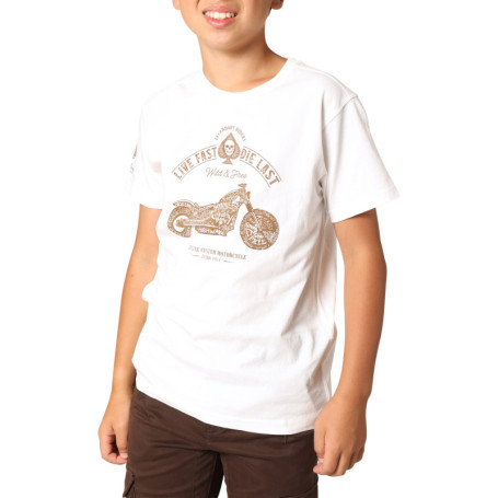 T-shirt en coton blanc imprimé avec un col rond...