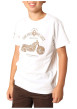Thumbnail T-shirt en coton blanc imprimé avec un col rond et des manches courtes
