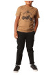 Thumbnail T-shirt en coton camel imprimé avec un col rond et des manches courtes - Image 4
