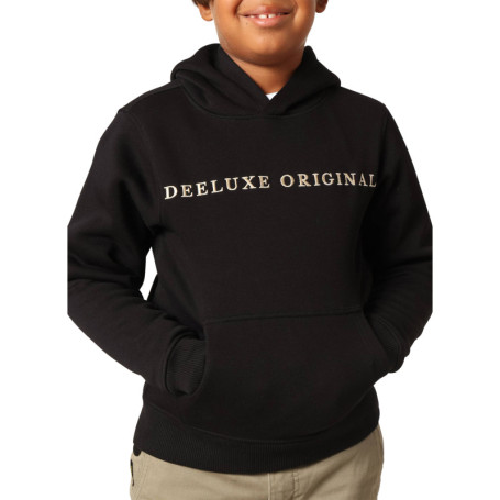 Sweat noir uni avec un col à capuche et une...