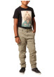 Thumbnail Pantalon Cargo en coton kaki coupe slim avec multiples poches - Image 4