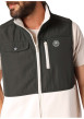 Thumbnail Sweat sans manches bi-matière écru et anthracite pourvu de poches plaquées - Image 3