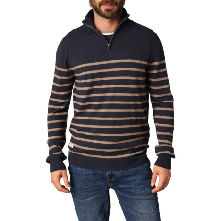 Pull marine orné d'un motif à rayures avec un...