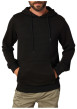 Thumbnail Sweat noir avec un motif quadrillage en relief et un col à capuche