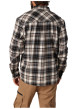Thumbnail Chemise en coton écrue, noire et marron à motif écossais avec un col à rabats - Image 2